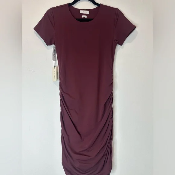 Babaton | Dresses | Babaton Contour Ruched Mini Dressrich Marroon | Poshmark